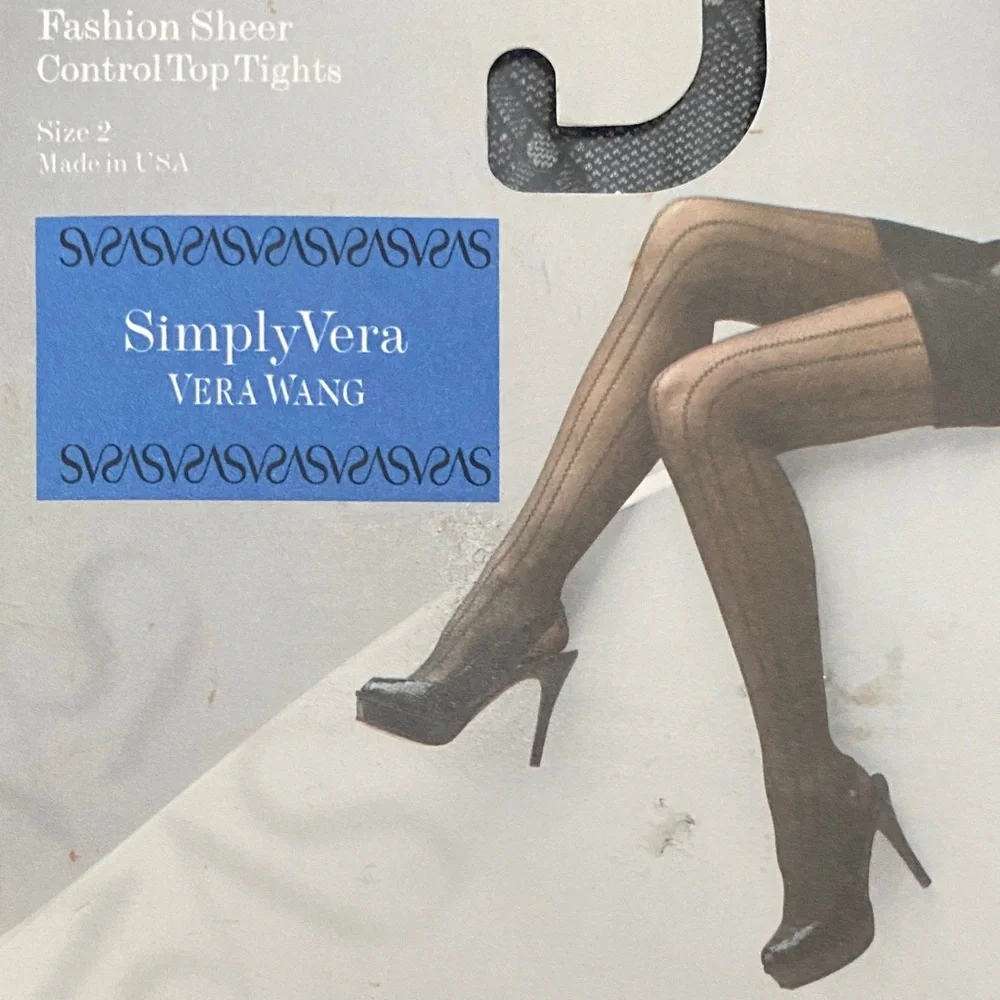 Simply Vera Vera Wang Dotted Grid Sheer Control Top Tights